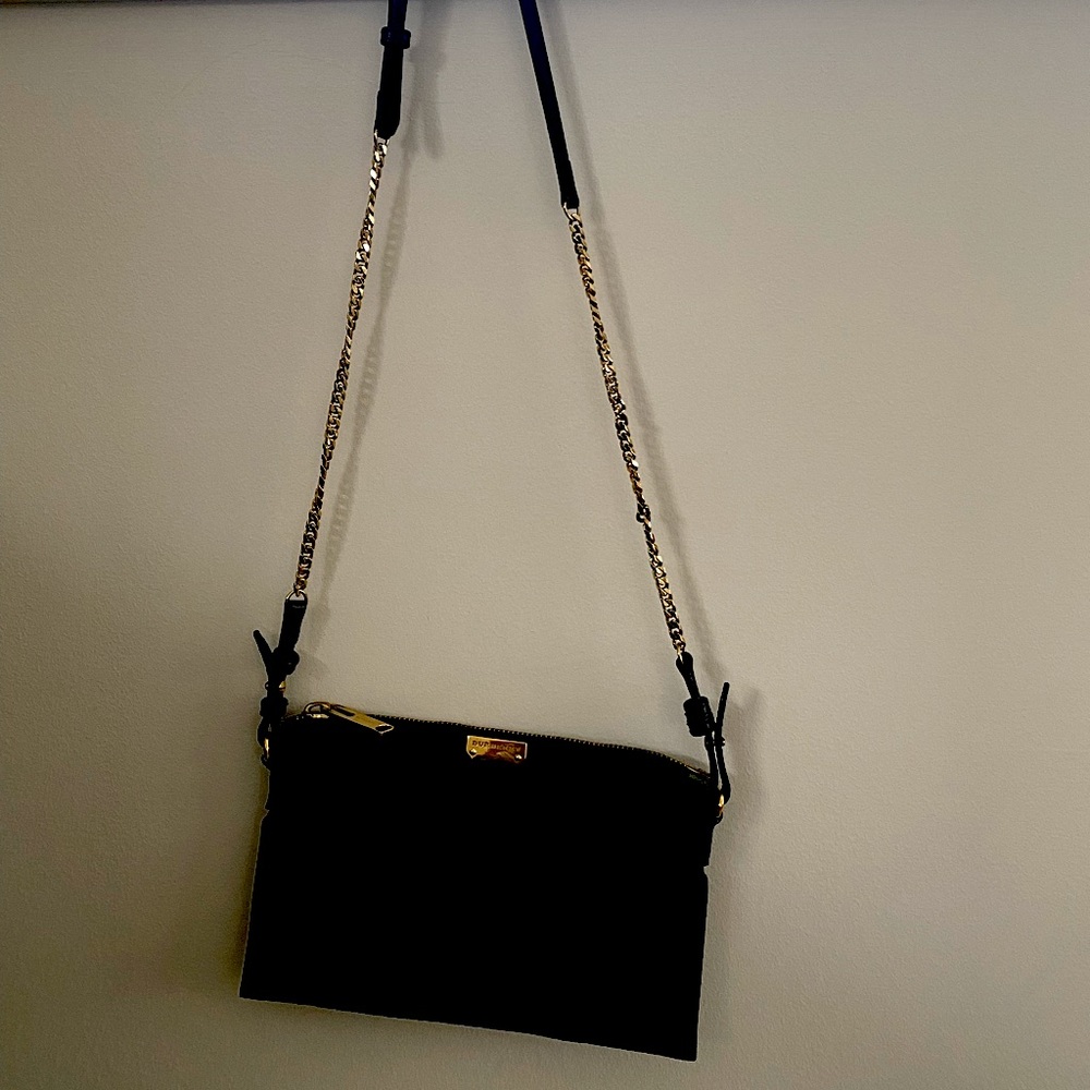 Authentic Burberry black crossbody  like a wallet on the chain